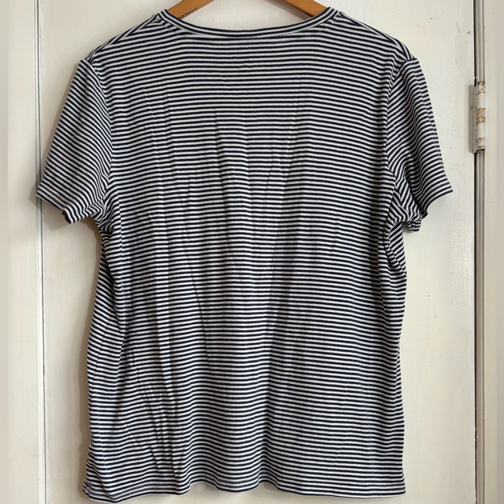 Eddie Bauer Navy and White Striped Tee - Picture 5 of 6